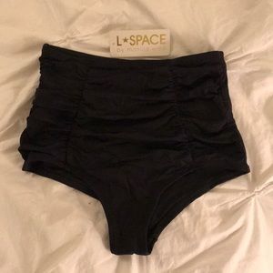 L*Space High Waisted Black Bikini Bottoms XS NWT